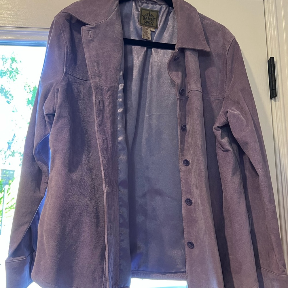 A.M.I suede jacket. Fun lavender color. Hardly worn